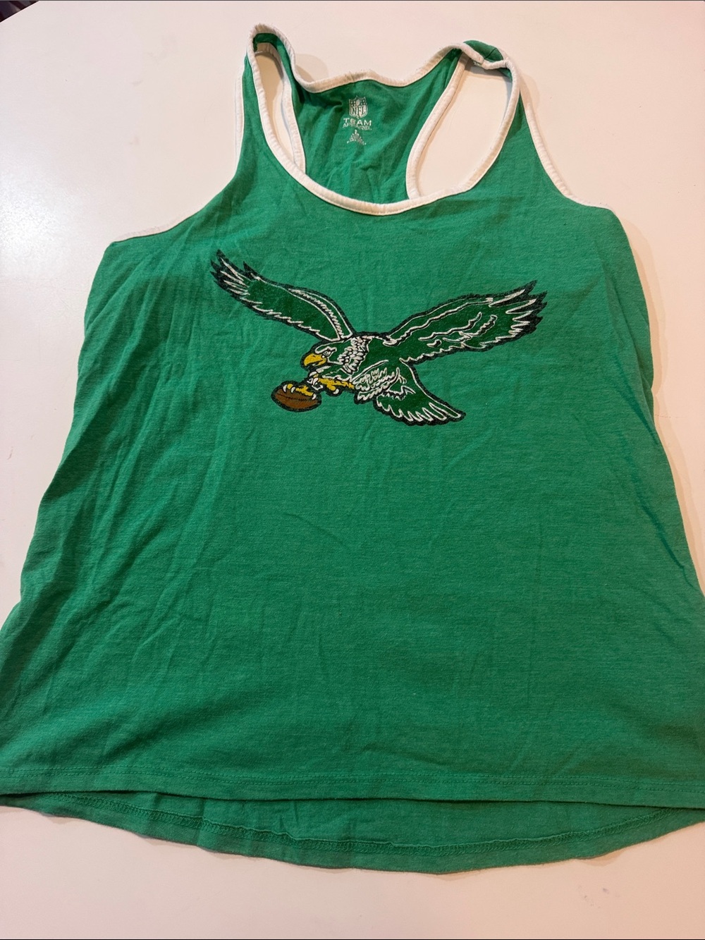 Philadelphia Eagles NFL Green Tank Top with Soaring Eagle and White Trim